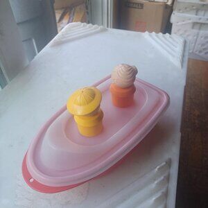 Vintage Tupperware Tugboat with 2 People